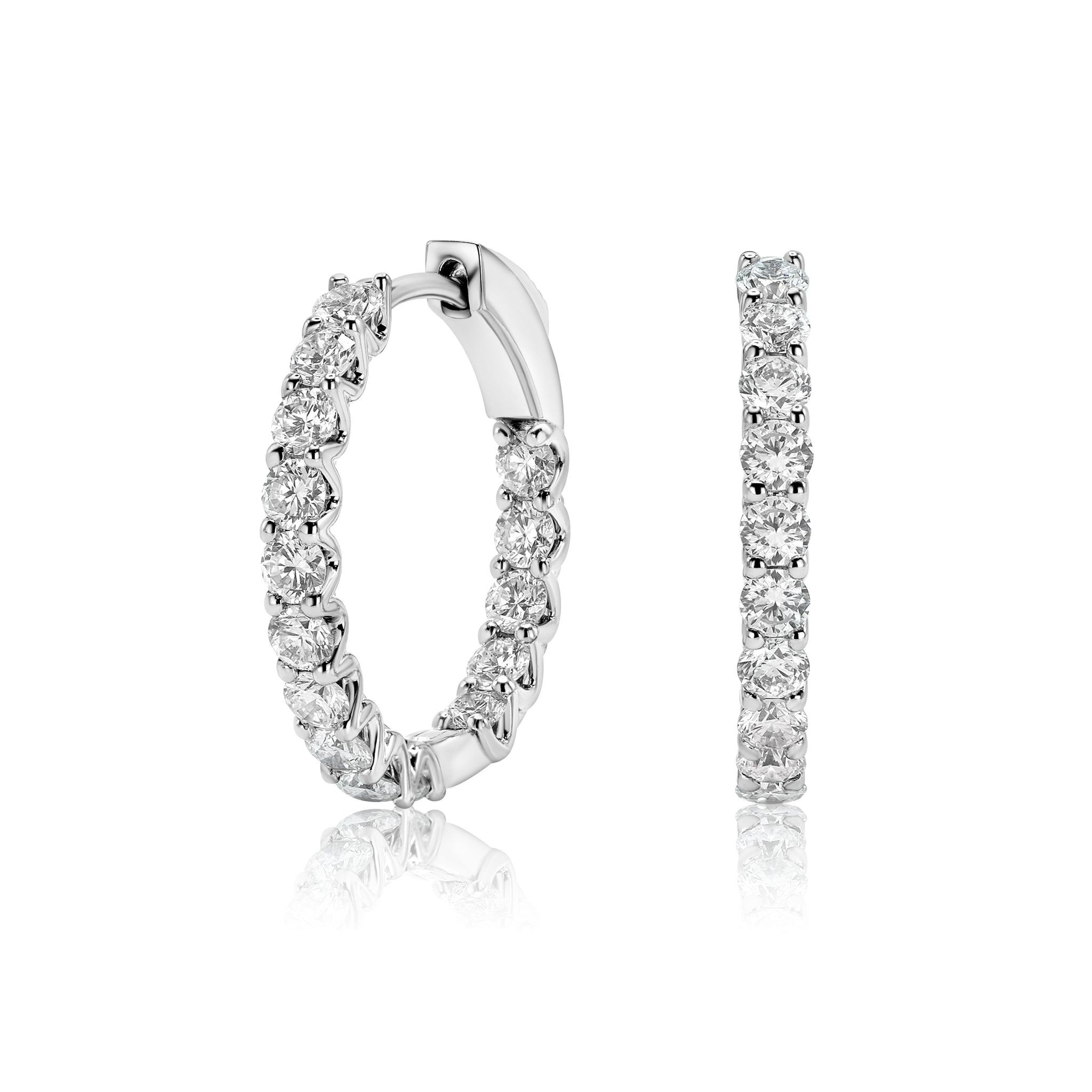 Round Lab Diamond Medium Hoops