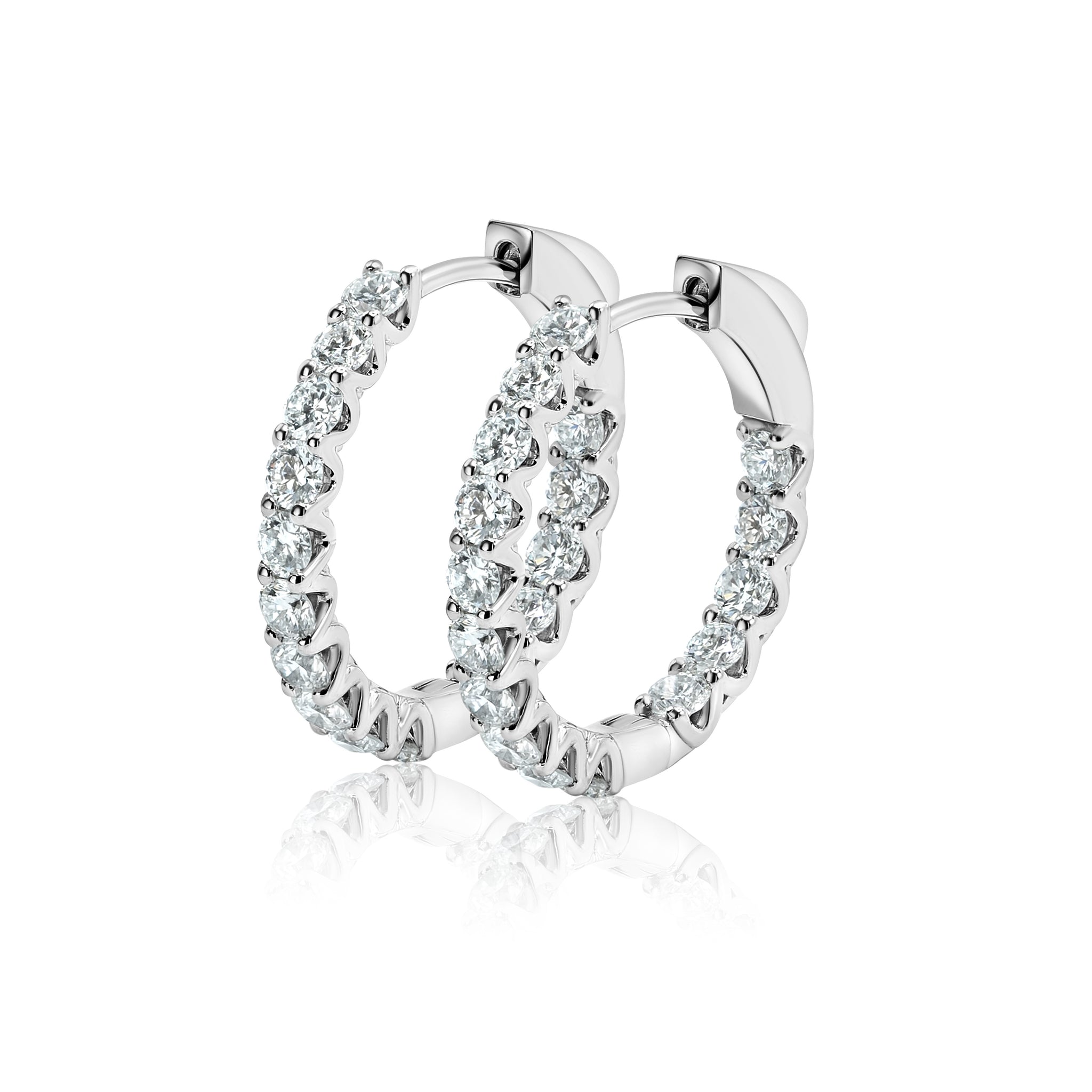 Large Lab Diamond Hoop Earrings