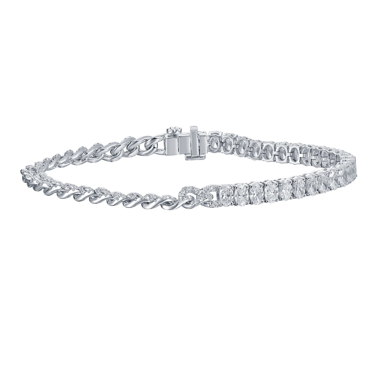 Lab Diamond Tennis and Cuban Bracelet