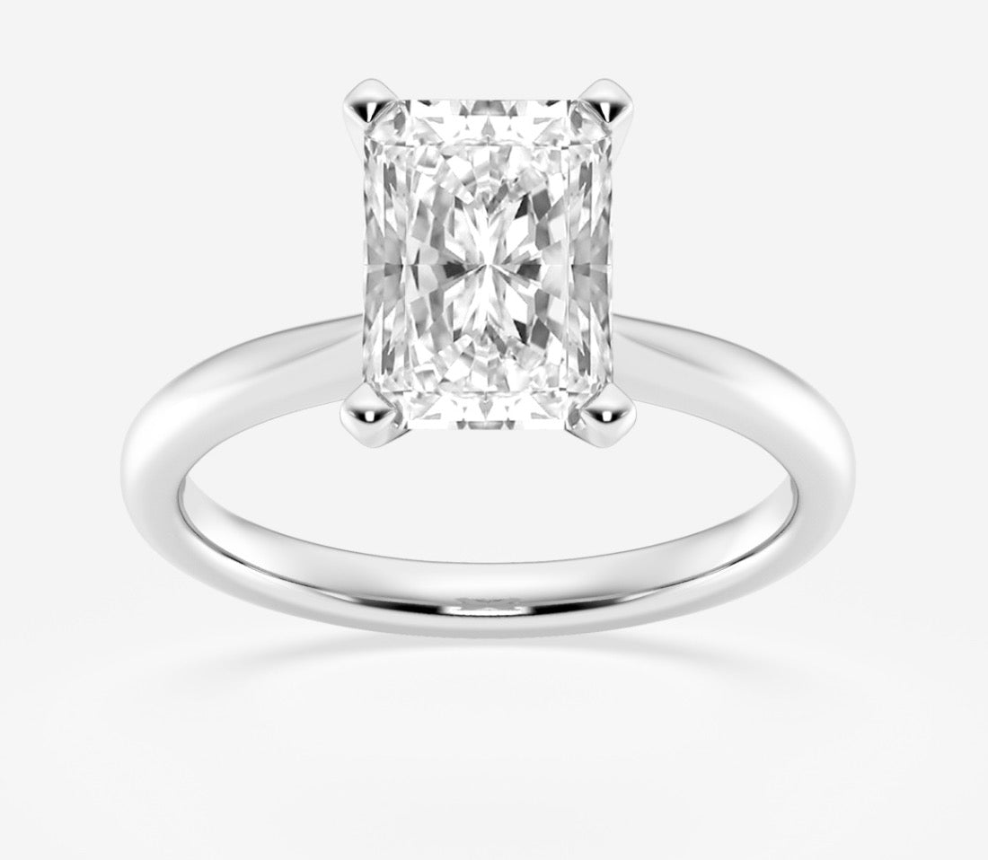 Solitaire Radiant Lab Diamond Ring