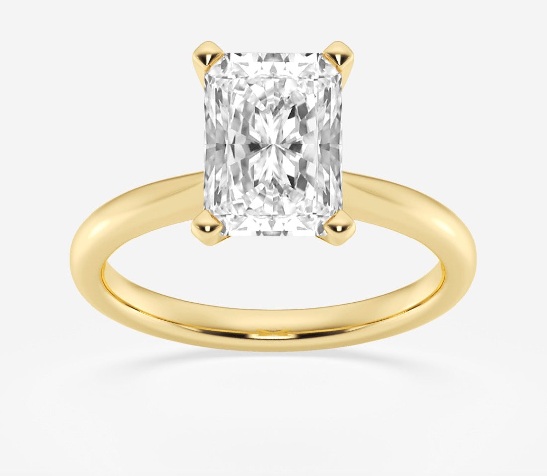 Solitaire Radiant Lab Diamond Ring