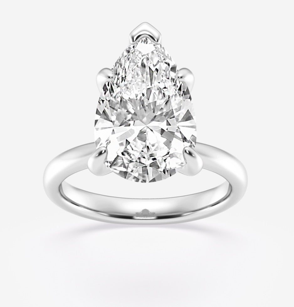 Solitaire Pear Lab Diamond Ring