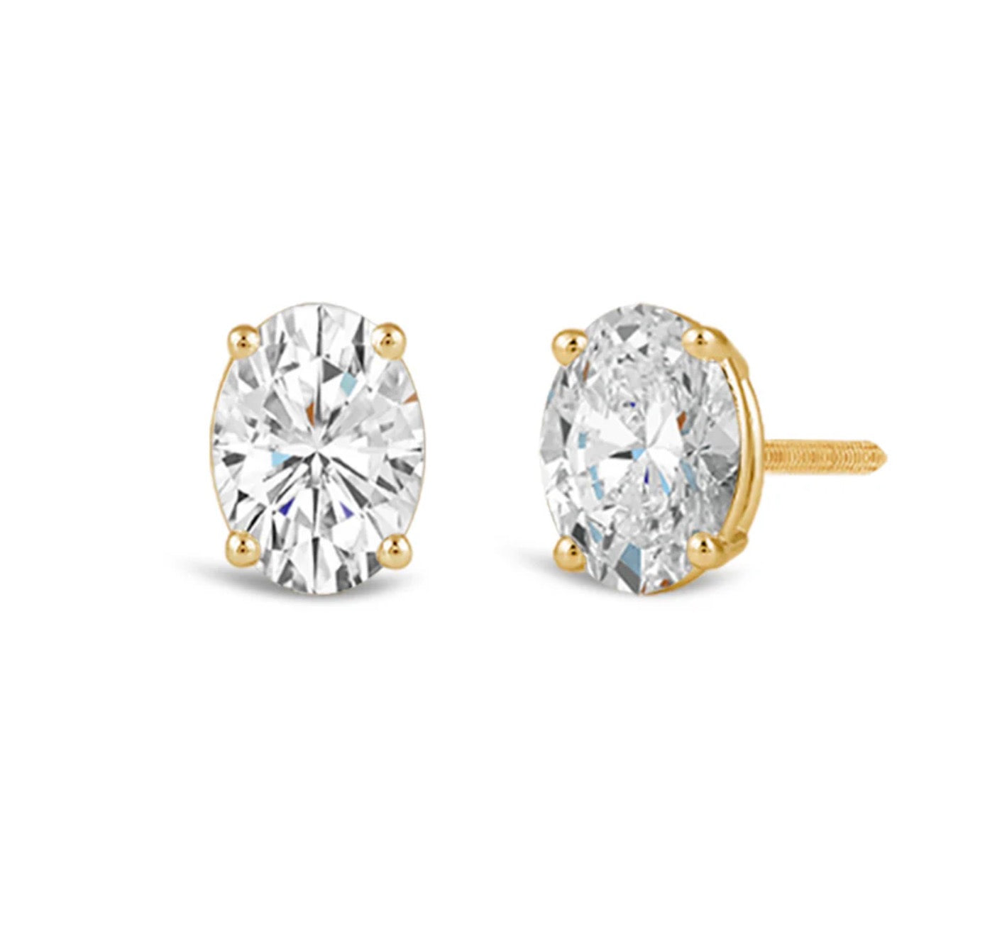 Oval Lab Diamond Stud Earrings