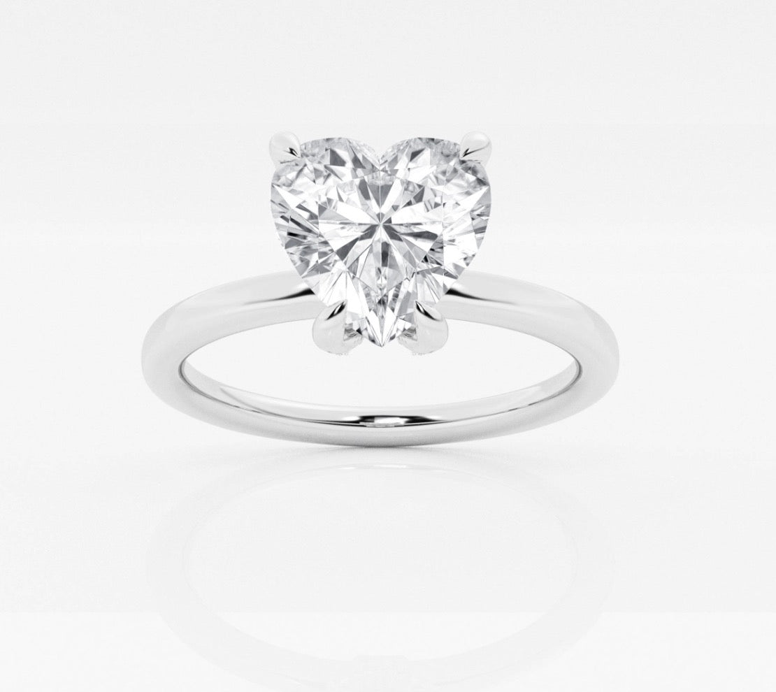 Solitaire Heart Lab Diamond Engagement Ring