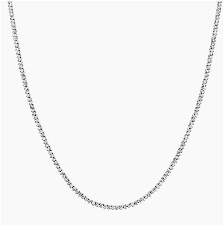 Three Prong Lab Diamond Tennis Necklace