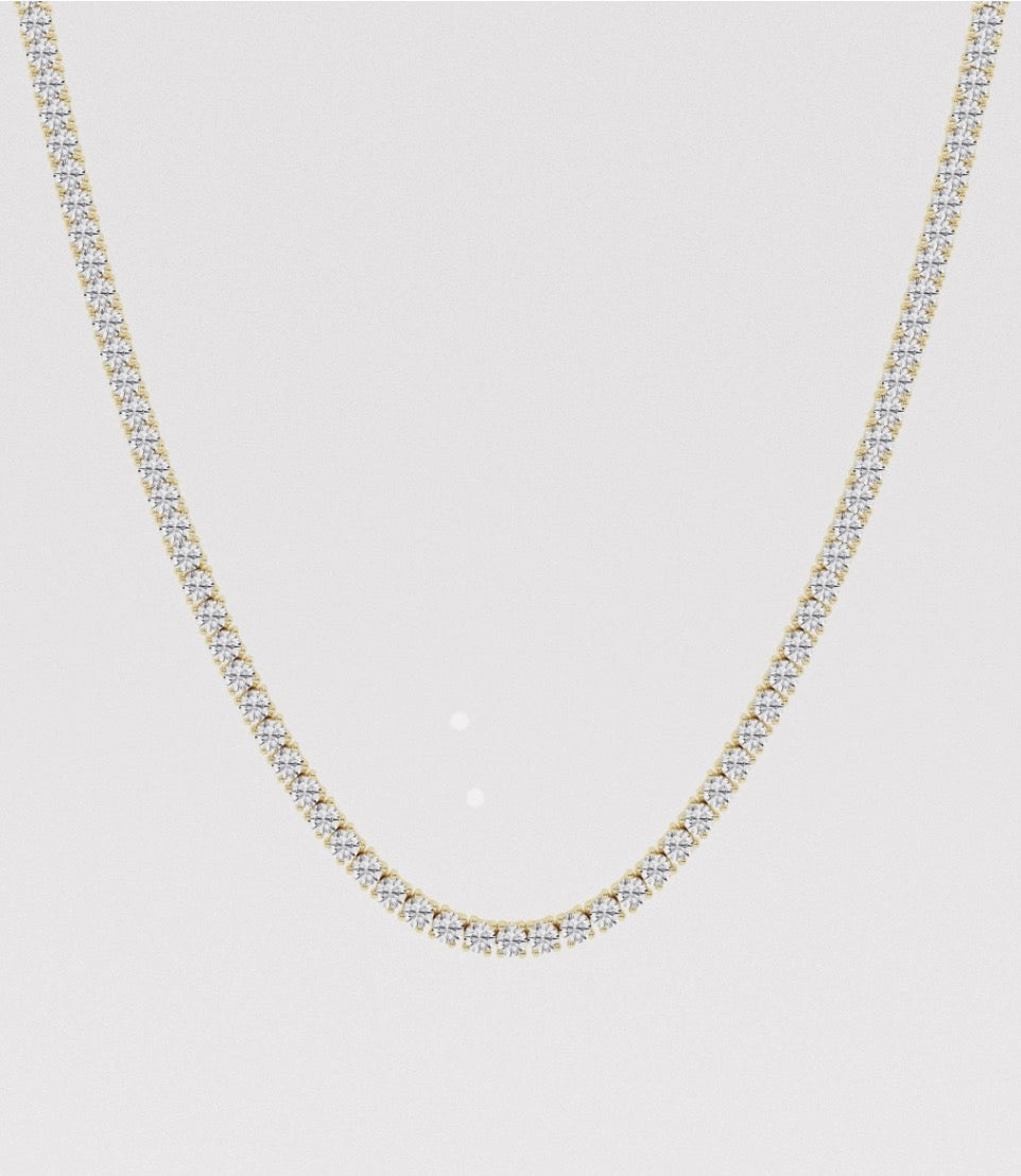 Four Prong Lab Diamond Tennis Necklace